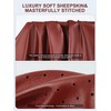 GSG Men Genuine Leather Gloves Burgundy Red Unlined Biking Touchscreen