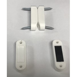 (H&H) White High Strength Magnetic Baggage Door Catch Holder Cabinet Screws RV ( 1 Set )