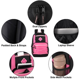 Trail maker Bulk Color Block Laptop Backpacks 24 Pack Wholesale Backpacks in Bulk for Kids Nonprofit (Female Colors Pack)
