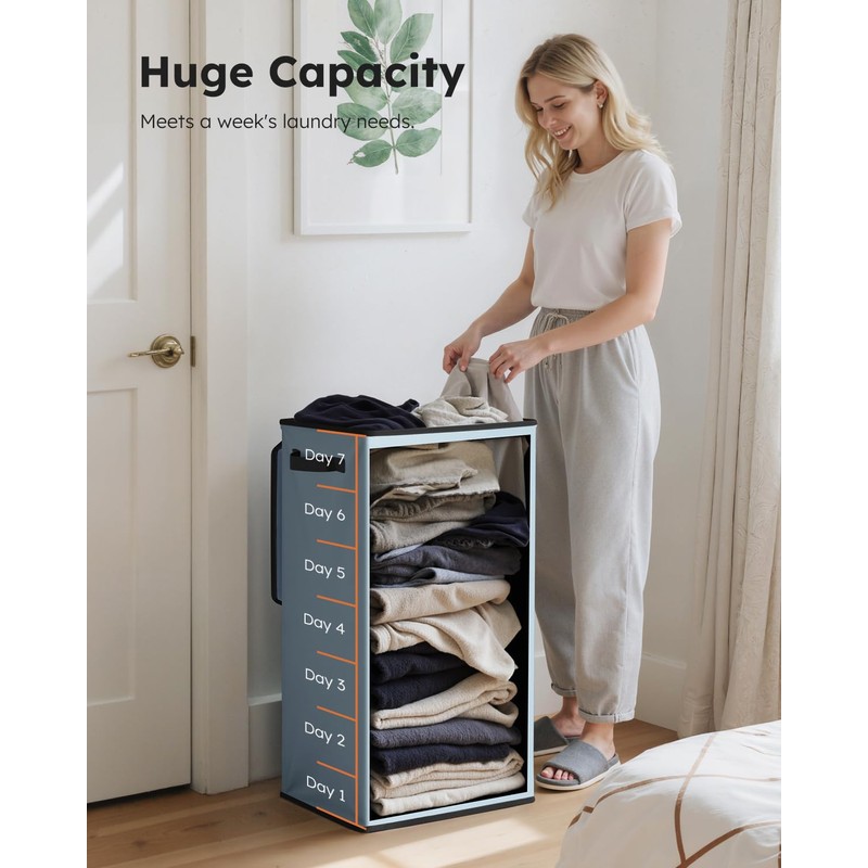 SOLEDI Laundry Hamper with Lid 100L Large & Tall Collapsible