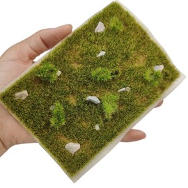 gdeplok Static Grass Mat 5.6 x 4 Inch – Realistic Lawn Patch for Model Railway, Diorama, Wargaming Terrain – 1 Piece (Autumn Green)