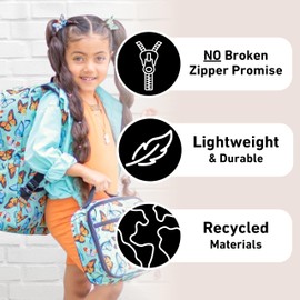 Fenrici Butterfly Backpack for Girls, Teens, Girls' Backpack for School, Kids' Bookbags with Padded Laptop Compartment, Butterfly, Monarch Green, 17 Inch