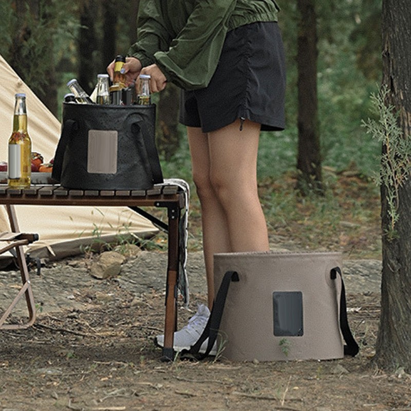 20L Portable Camping Bucket PVC Folding Water Bucket High Capacity