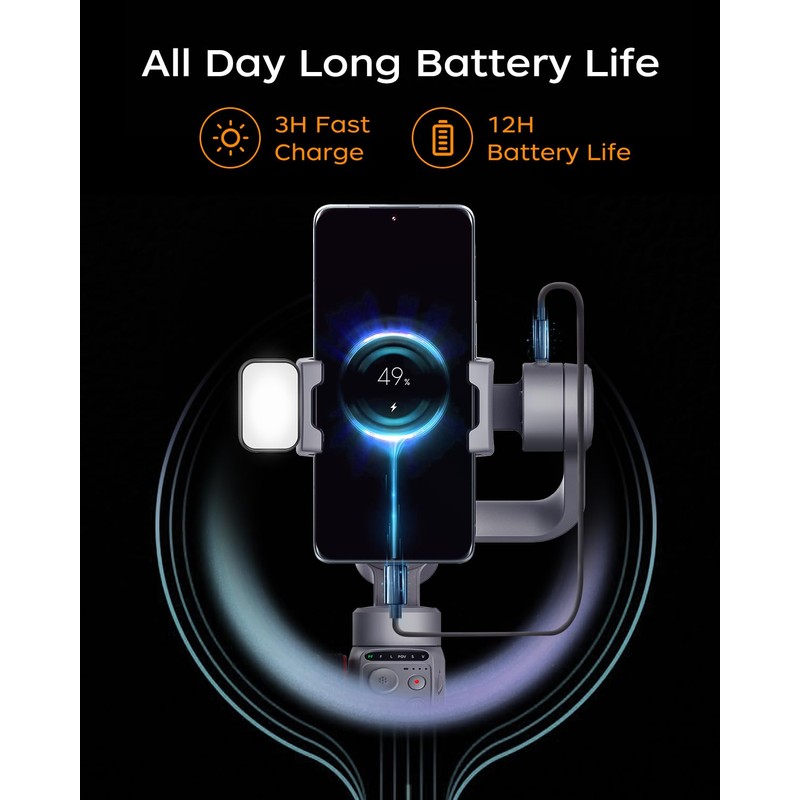 FUNSNAP Capture5 Gimbal Stabilizer for Smartphone, Magnetic AI Tracker Fill