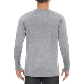 MAGCOMSEN Mens Long Sleeve Shirts UPF 50 Workout Moisture Wicking Quick Dry T Shirts Athletic Fishing Hiking Tee Light Grey,2XL