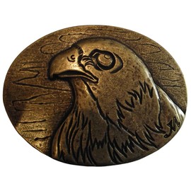 Falke Belt Buckle 4.0 cm | Buckle Interchangeable Buckle Belt Buckle 40 mm Solid | for Hunting Outfit | Interchangeable Belt up to 4 cm, Old Brass