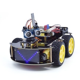 KEYETSUDIO 4WD Smart Coding Robot Car Kit for Arduino, Arduino Starter Kit, DIY Electronic Kit for Adult Teen, 15+, Programmable Robotic Project
