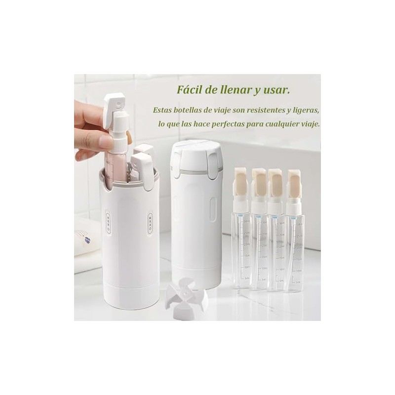 Lumbor37 Botellas de Viaje, Kit 4 en 1, A Prueba