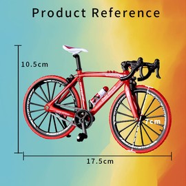 Jiahuade Bicycle Model Decorative Bicycle Miniature 1:8 (7.87 x 5.12 Inch) Collection Decorative Die-Cast Toy Mini Bend Bicycle Model Road Bike Mountain Bike (H)