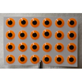 24  REGULAR ORANGE  3D Soft Molded 1/4"  6mm Eyes Fly Tying Lures