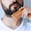 Beard Comb Wild Boar Bristles Beard Brush and Double-Sided Wooden