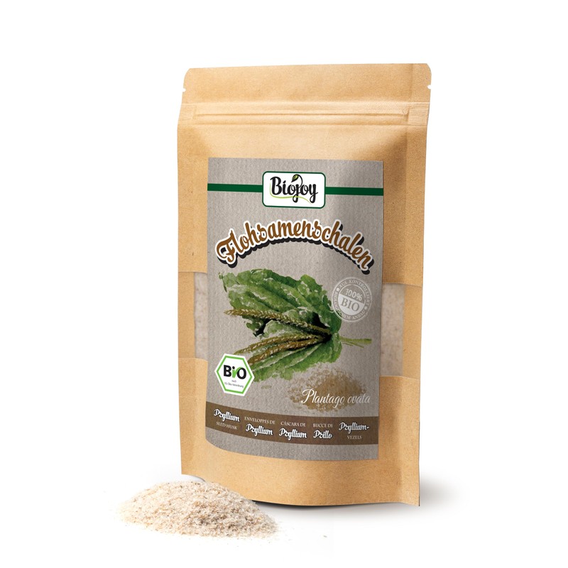 Biojoy Organic psyllium husks (250 g), 99% purity Plantago ovata,