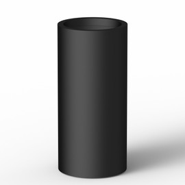 Kante 23.6 Inch Tall Concrete Planter, Large Round Cylindrical Plant Containers with Drainage Hole, Suitable for Indoor Outdoor Plants, Home Decor, Black