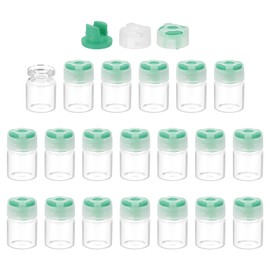 PATIKIL 3ml Clear Glass Sample Vials, 20Pcs Small Liquid Bottles with Locking Cap and Self-Healing Injection Port for Essential Oil Sample Aromatherapy Fragrance Vials Travel, Green