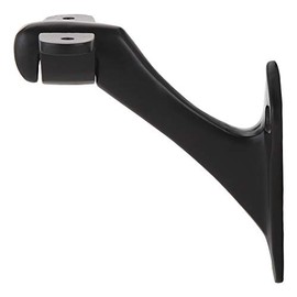 STALLION HARDWARE Iron Handrail Stair Brackets, Heavy Duty Bracket for Stairways, Staircase Bracket, Black Powder Coat, Set of 2