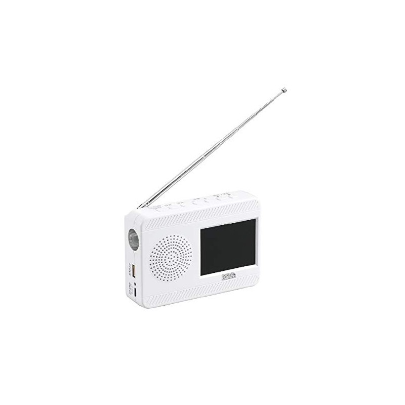 Yazawa TV07WH 3.2 Inch Hand Crank Charging One-Seg TV (White)