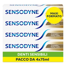 Sensodyne Complex Toothpaste, Sensitive Teeth, Helps Control the Formation of Plaque for Strong Teeth & Healthy Gums, Daily Use, Pack of 4 x 75ml