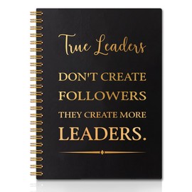 QYUVK True Leaders Don't Create Gold Foil Hardcover 160 Pages Blank Spiral Notebooks, Employee Appreciation Gift, Leader Notebook, Leader Appreciation Gift, Leaving Going Away Gifts for Best Leader