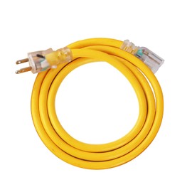Ultra Explorer Cable de extensión iluminado para exteriores de 6 pies – 12/3 SJTW resistente cable de extensión amarillo con enchufe de 3 clavijas para mayor seguridad, 15 amperios, ideal para jardín y electrodomésticos principales