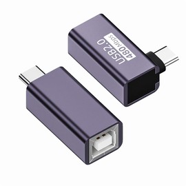 NFHK 2pcs/lot USB 2.0 B Female to Type C Male Angled Straight Extension Adapter for Printer Phone Hard Drive