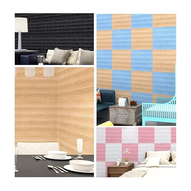 TENDER LIHOME Papel Tapiz Pared Rosa 3d Ladrillo Pegatina Azulejo