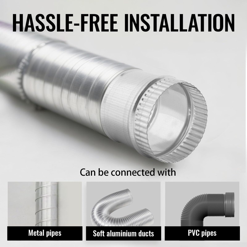 ZOWZEA 6 Inch Round Galvanized Steel Duct Connector - Metal