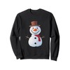 Snowman Snow Christmas Frosty Winter Charcoal Snowflakes Carrot Sweatshirt, black
