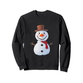 Snowman Snow Christmas Frosty Winter Charcoal Snowflakes Carrot Sweatshirt, black