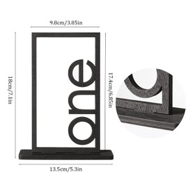 Wooden Table Numbers 1-10 - Wedding Table Number Signs with Holder Perfect for Party Events and Catering Reception (Black 1-20)