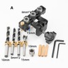 3in1 Woodworking Holes Drilling Locator Aluminum Alloy Punch Positioner Woodpiece