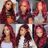 KINSTAR 99j Red Lace Front Wigs Human Hair for Women