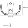 YSDMY Pack of 8 Coat Hooks, Silver, Double Wall Hooks,