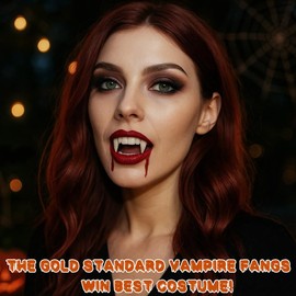 Vampire Teeth Fangs - Snug Fit Vampire Fangs for Adults Cosplay, 3 Sizes Realistic Vampire Teeth Adult Women/Men Vampire Accessories Halloween Teeth Fake Fangs for Halloween Party Favors