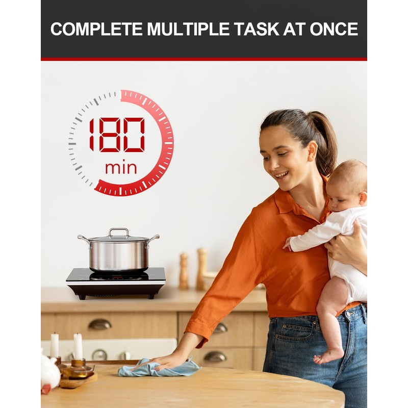 TOPWISH Portable Induction Cooktop, Hot Plate Countertop Burner with 10