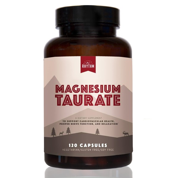 Natural Rhythm Magnesium Taurate, High Absorption Taurate, 750mg (150mg of Elemental Magnesium) 120 Capsules