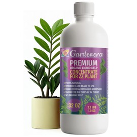 GARDENERA Premium Organic Seaweed & Kelp Superfood for ZZ Plant Plants - 32 oz - Liquid Kelp Fertilizer Concentrate (Makes 180 Gallons)