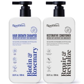 Hair Growth Shampoo and Conditioner Set - Rosemary & Biotin Shampoo and Conditioner for Hair Thickening - Botanical Boost for a Healthy Scalp, Hair Growth and Strengthen