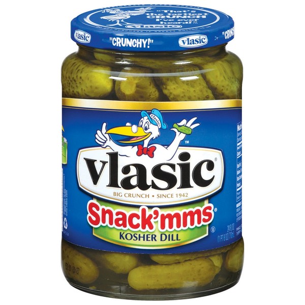Vlasic Snack'mms Pickles, Kosher Dill Minis, Keto Friendly, 24 Ounce (Pack of 12)
