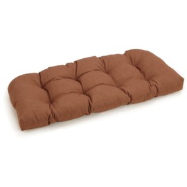 42-Inch U-Shaped Classic Tufted Design Patio Cushions for Outdoor Furniture Overstuffed Filled | All Weather Mocha Brown Color Loveseat Patio Bench Cushions Fade UV Water Proof 19" D X 5" H