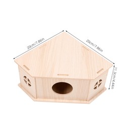 Levemolo Wooden Small Pet House Triangle Hideout for Hamsters Squirrels Guinea Pigs Spacious Secluded Sleeping Nest for Chinchillas Ferrets Hedgehogs Natural Solid Wood Cage Accessory for