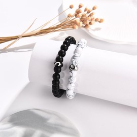 Leyung Matching Bracelets Gifts for Boyfriend Couples Men, Couples Gifts Ideas, Long Distance Relationship Birthday Christmas Anniversary Valentines Day Gifts for Him Men