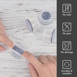 Aneaseit Chair Leg Floor Protectors - 8 pcs Clear - Felt Bottom Silicone Pads for Hardwood Floors & Furniture Feet - Rubber Caps for Chairs - X-Large