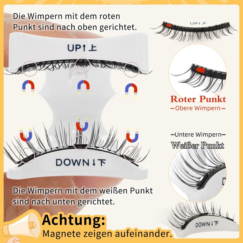 Reusable Magnetic Eyelashes with Applicator, Natural Look, Magnetic Eyelash Set,