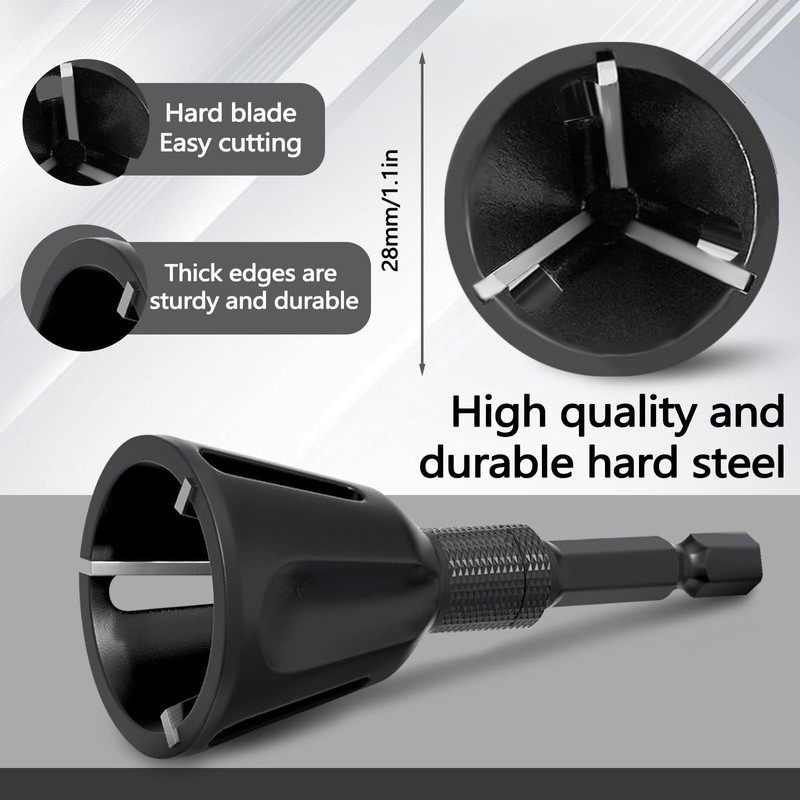 Thatyro Black Zinc Alloy Deburring External Chamfer Tool,3/16"-1" (5mm-25mm) Burr