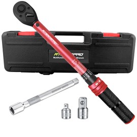 ATsafepro 3/8-Inch Drive Click Torque Wrench,Dual-Direction Adjustable,72-Tooth Dual Range Scales-5-50Ft-Lb/6.8-68Nm,Quick Release Ratchets