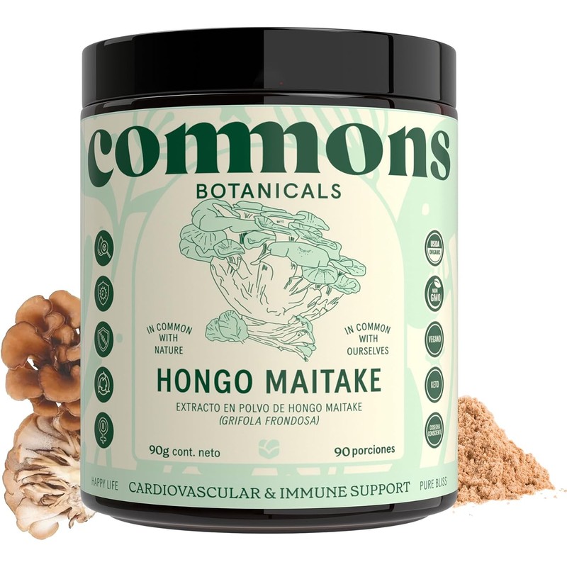 COMMONS Hongos Adaptógenos Hongo Maitake Suplemento Alimenticio En Polvo