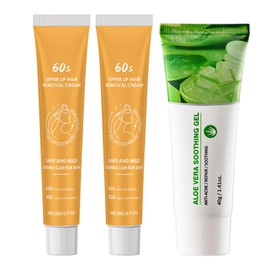 ARCHIDATE Hair Removal Cream for Women, 2Pcs Gentle Facial Hair Removal Cream with Aloe Vera Gel for Face Body Pubic Hair, Intimate Areas, Painless Depilatory, Fast Removal, for all Skin Type