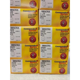 Gentex Strobe Only, Plain, 24 VDC, Ceiling Mount, Red, Amber Lens, Gentex #GCSA24PCR