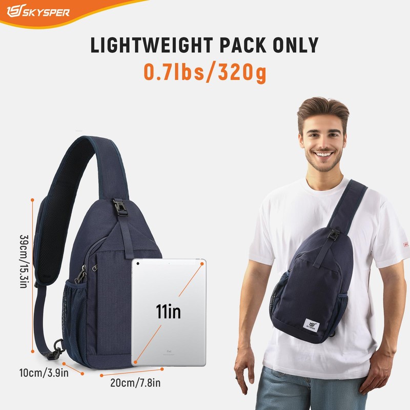 SKYSPER Sling Bag RFID Cross Body Bag Recycled Crossbody Backpack