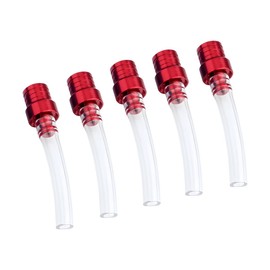 TSUGAMI 5PCS Motorcycle Gas Fuel Tank Cap Vent, Breathing Tube Hose Two-Way Fuel-Saving Vent Breather Cap, CNC Aluminum PVC Vent Hose Tube for All Dirt Bike Off-Road Motorcycles ATVs (Red)